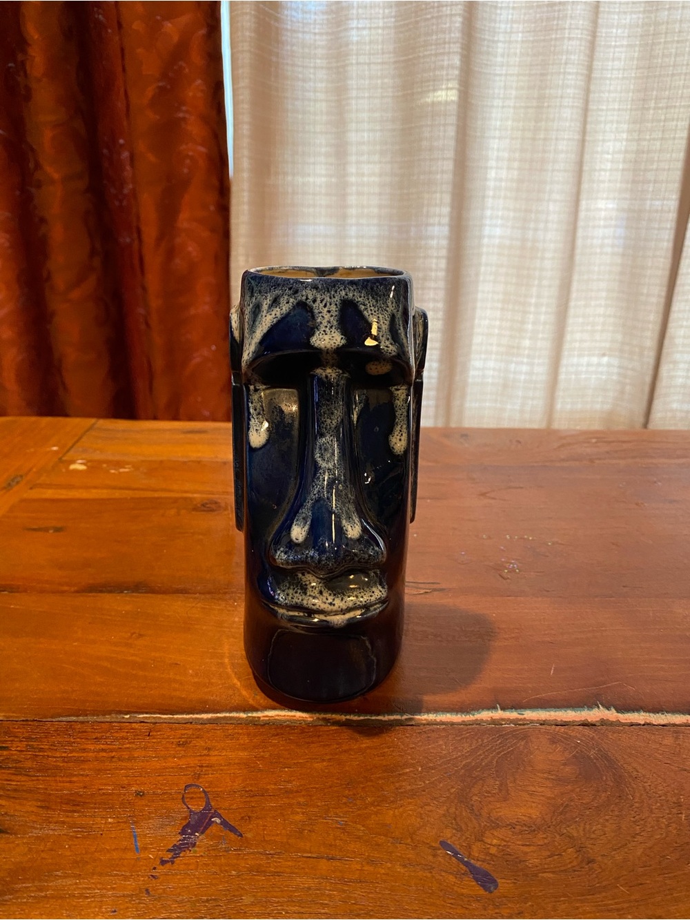Easter Island Moai Blue Tiki Mug - Display or Barware